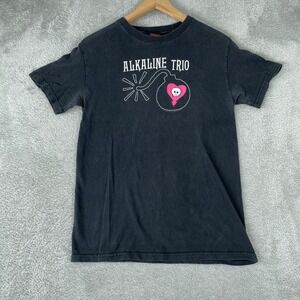 Alkaline Trio Shirt Mens Small Black 2004 Cinder Block Heart Skull Bomb Punk Emo